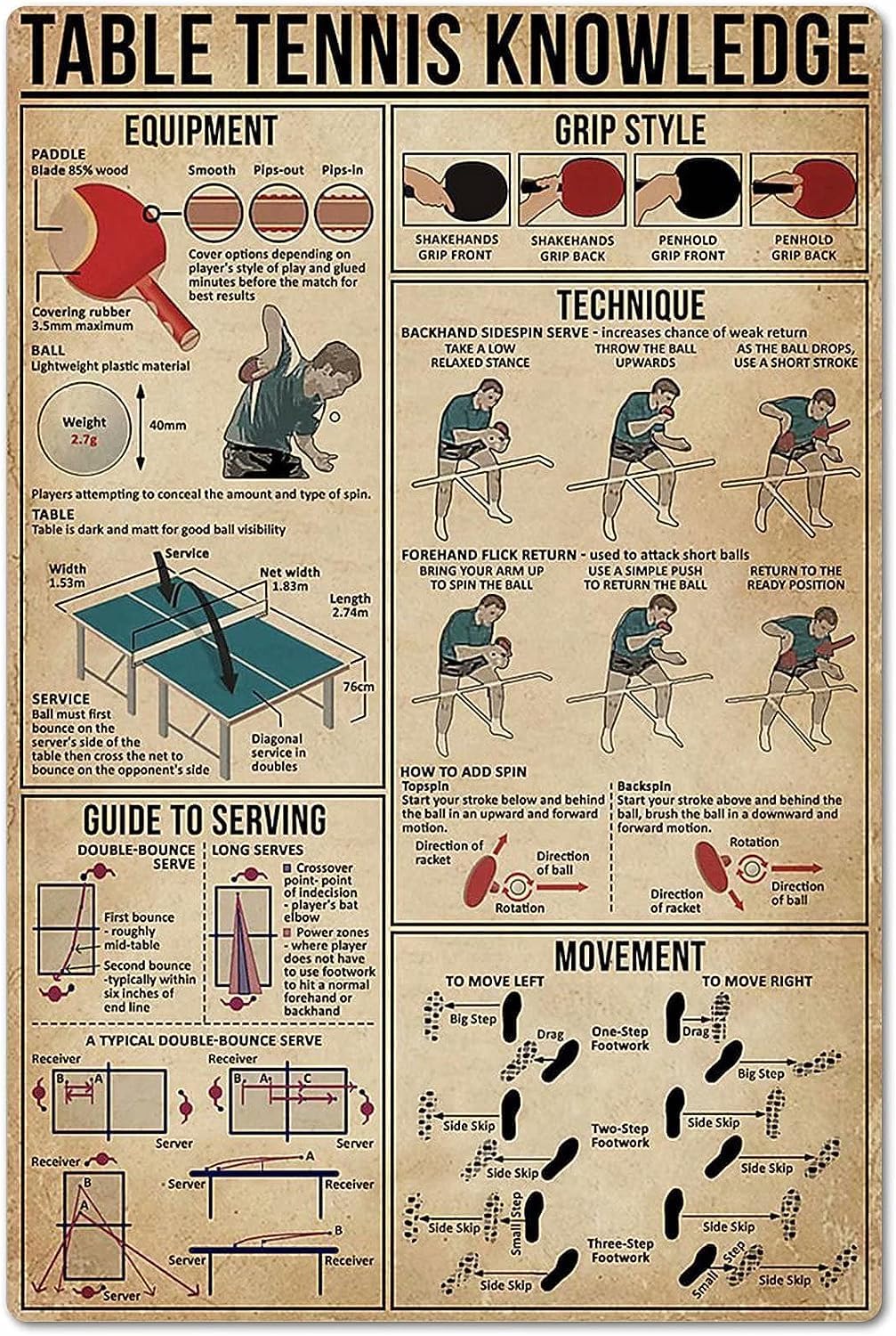 Table Tennis Knowledge Poster  - đánh giá và giá Table Tennis Knowledge Poster