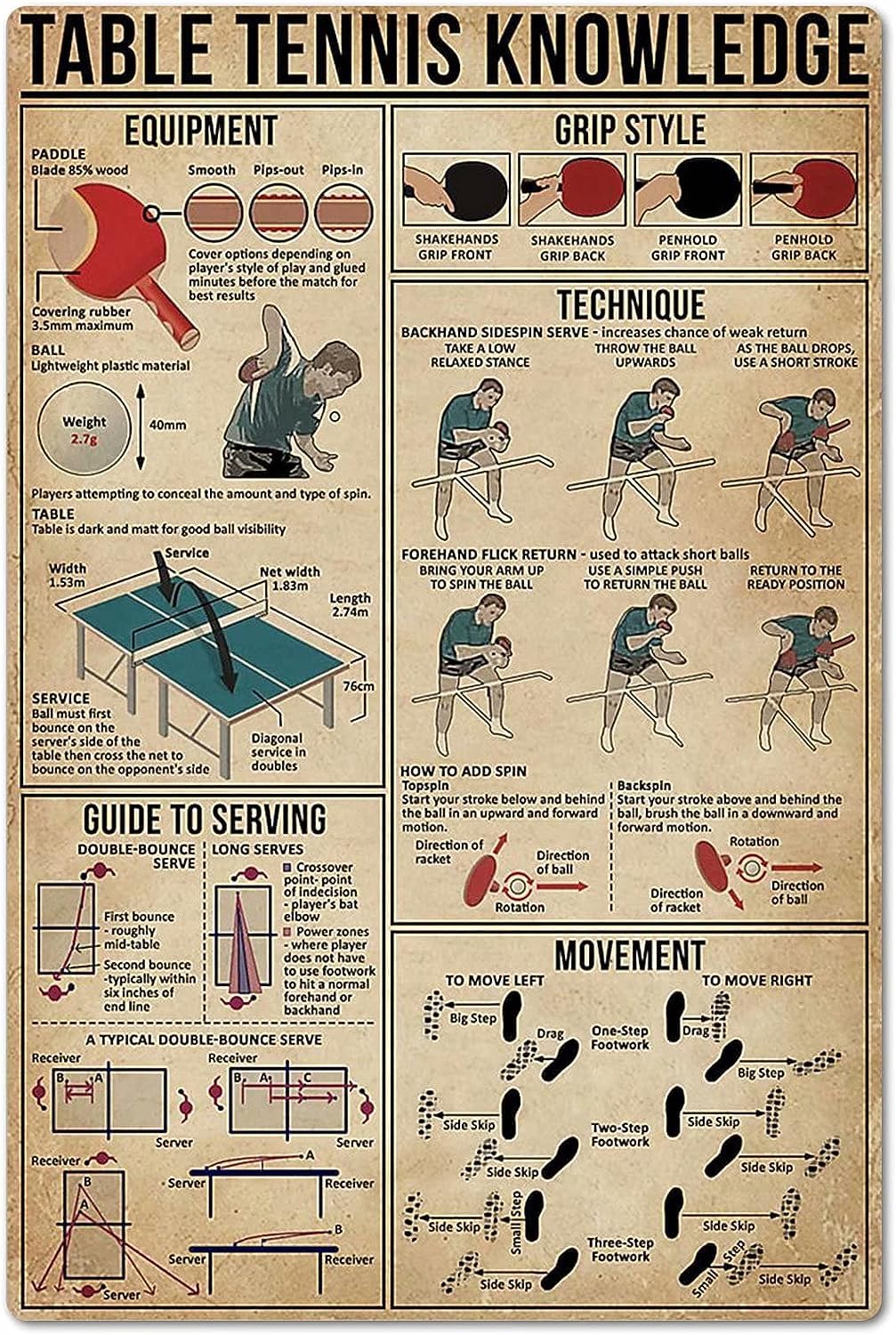 Table Tennis Knowledge Poster  - đánh giá và giá Table Tennis Knowledge Poster